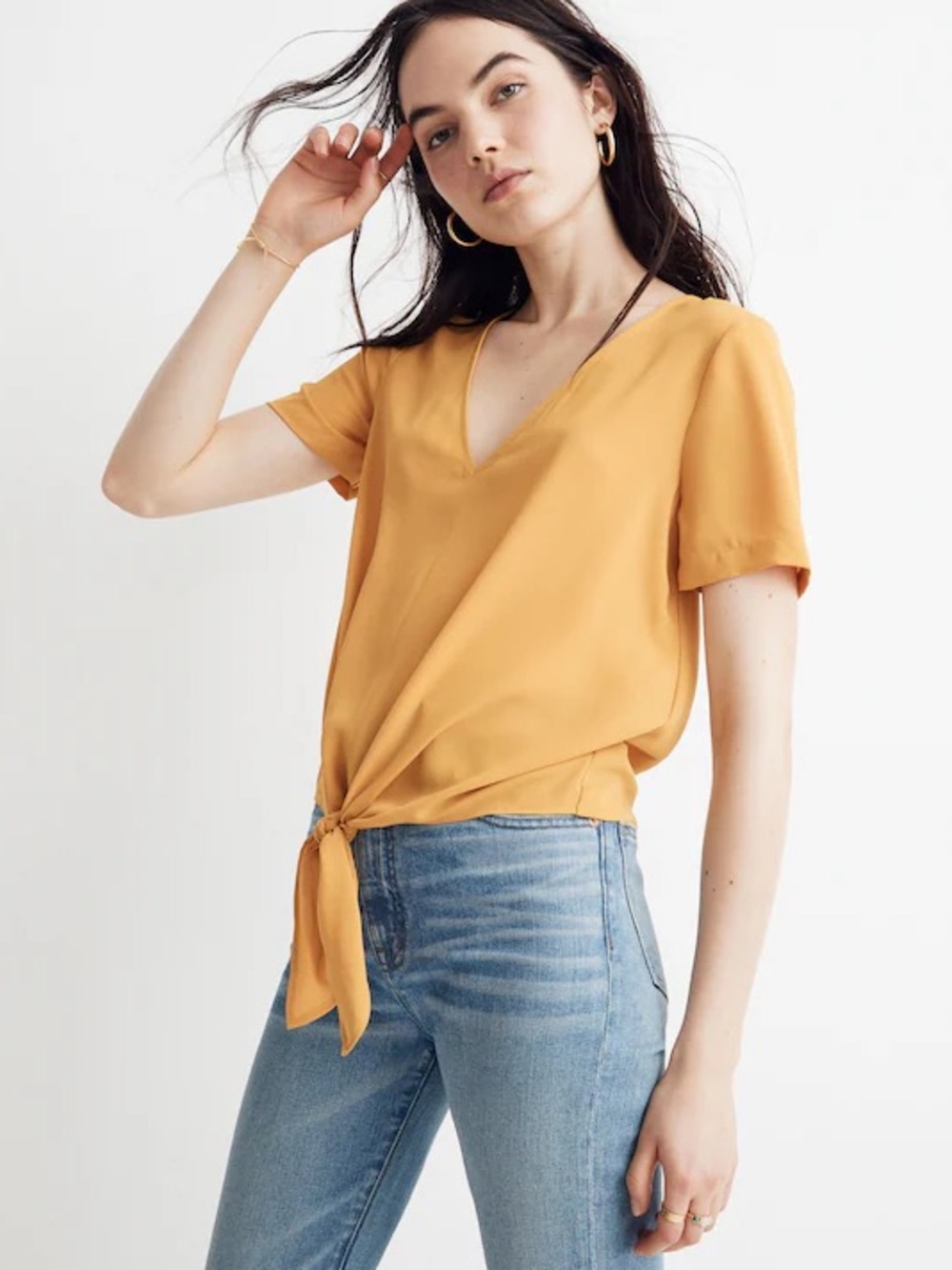 Madewell | Novel Tie-Front V-Neck Top